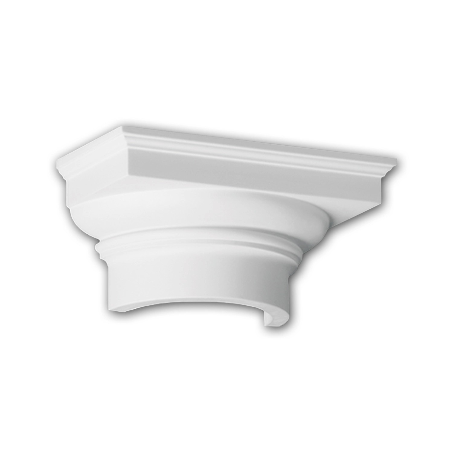 PROFHOME 115008 Halbsäulen Kapitell Säule Zierelement Stuckdekor 21,6 cm x 10,5 cm x 10,6 cm Weiß