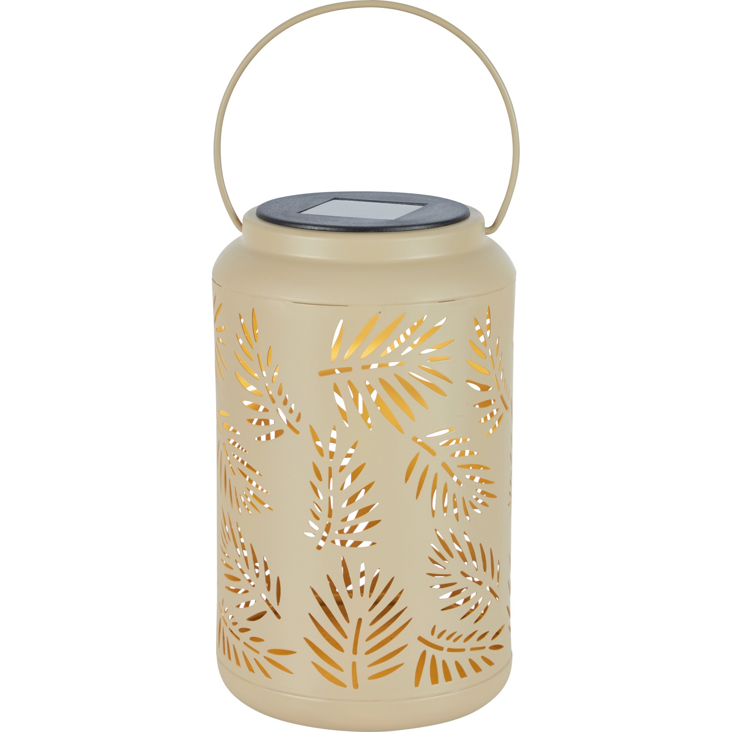 Solar-LED-Laterne Blätter Ø 12 cm x 20 cm Beige