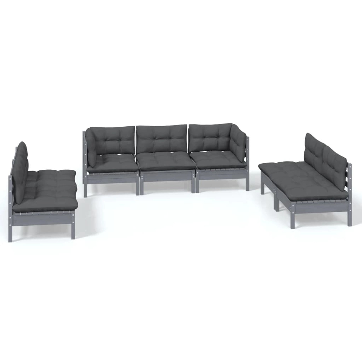 vidaXL 7-tlg Garten-Lounge-Set mit Kissen Kiefer Massivholz Modell 115 günstig online kaufen