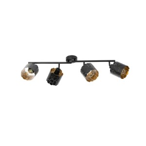 Lindby Deckenlampe Aralena 10025860 Modern in Schwarz aus Metall 4-flammig E27 Wohnzimmerleuchte