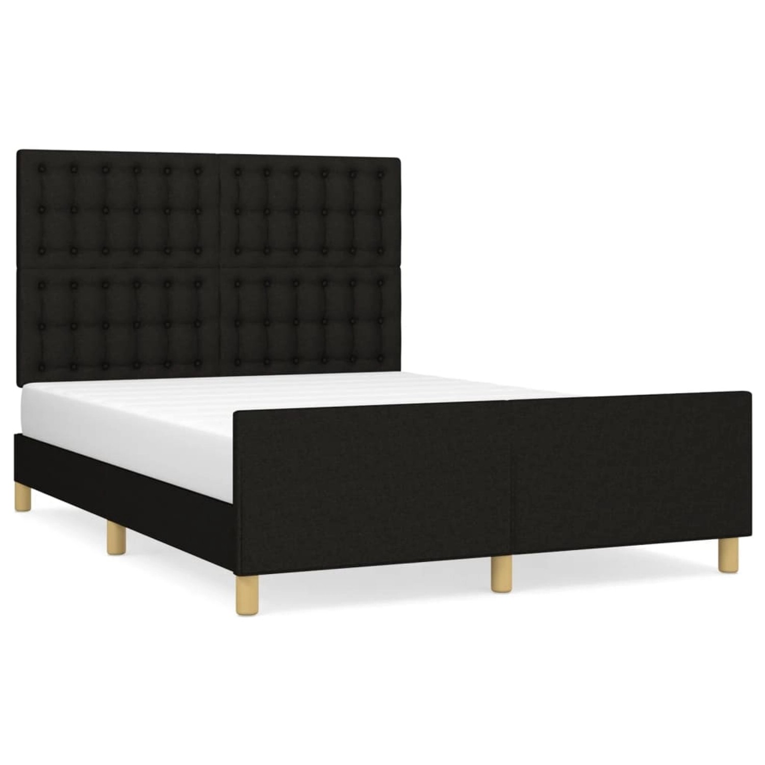 vidaXL Bettgestell mit Kopfteil Schwarz 140x190 cm Stoff Modell 21399157 günstig online kaufen