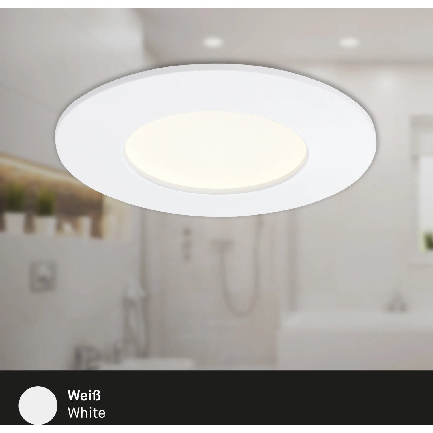 Weißer Briloner LED-Einbaustrahler im 3er-Set, geeignet für Bad und Wohnraum.