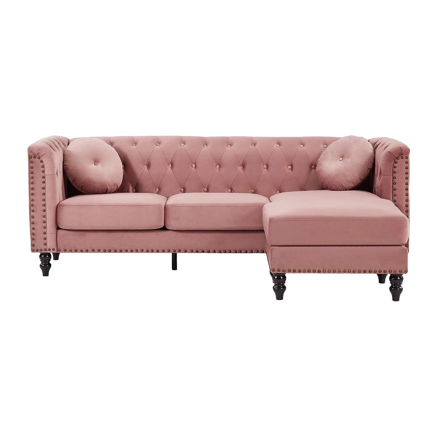 Vente-unique Sofa Ohne Schlafmöglichkeit Turner Rosa 222 cm