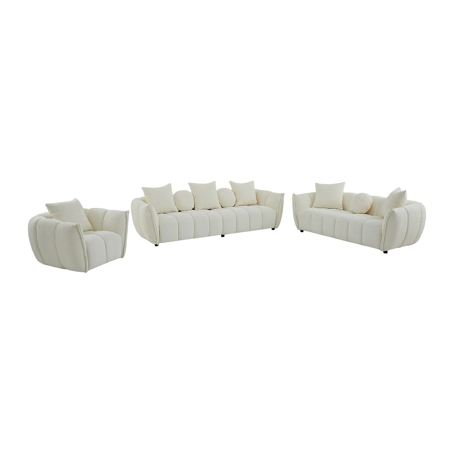 Vente-unique Couchgarnitur Mit Sessel Gonolon Beige 107 cm  216 cm  268 cm