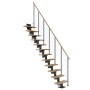 Dolle Mittelholmtreppe Dublin, Eiche/Anthrazit, mit Geländer. Raumspartreppe für Innen.