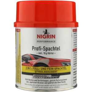 Nigrin Performance Profi-Spachtel 500g im Behälter, für Lackreparatur und Karosseriereparatur.