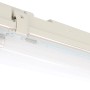 Graue LED-Feuchtraumleuchte, 120 cm, mit Sensor. Ideal für Keller und Garagen.