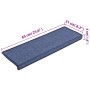 vidaXL Stufenmatten 15 Stk 65x21x4 cm Blau Rechteckiger Rand 134574_9