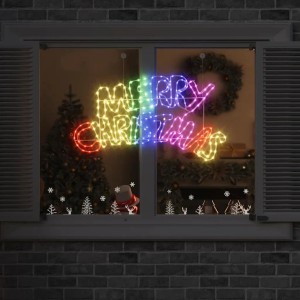 vidaXL Weihnachtsschild mit 240 LEDs Mehrfarbig 100 x 50 cm PVC 42018952