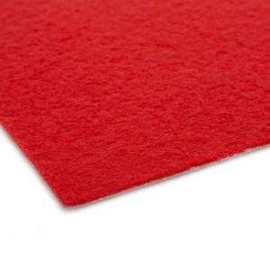 Roter Primaflor Eventteppich Podium, Flachfilz Meterware für Events und Messen.