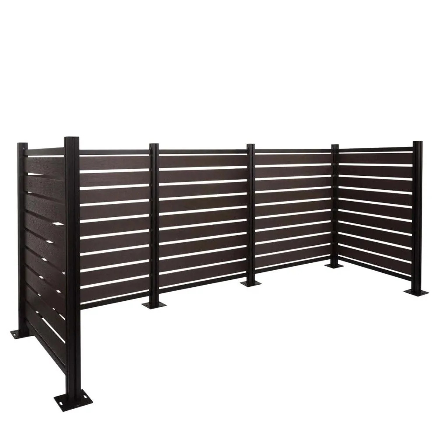 MCW Alu Mülltonnen-Zaun K57 Anthrazit 130x300x110cm