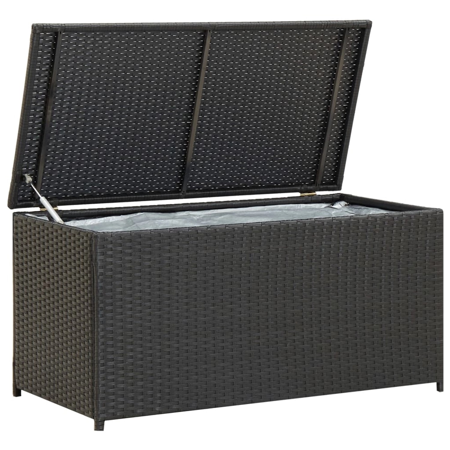 furnicato Gartenbox Poly Rattan 100x50x50 cm Schwarz günstig online kaufen