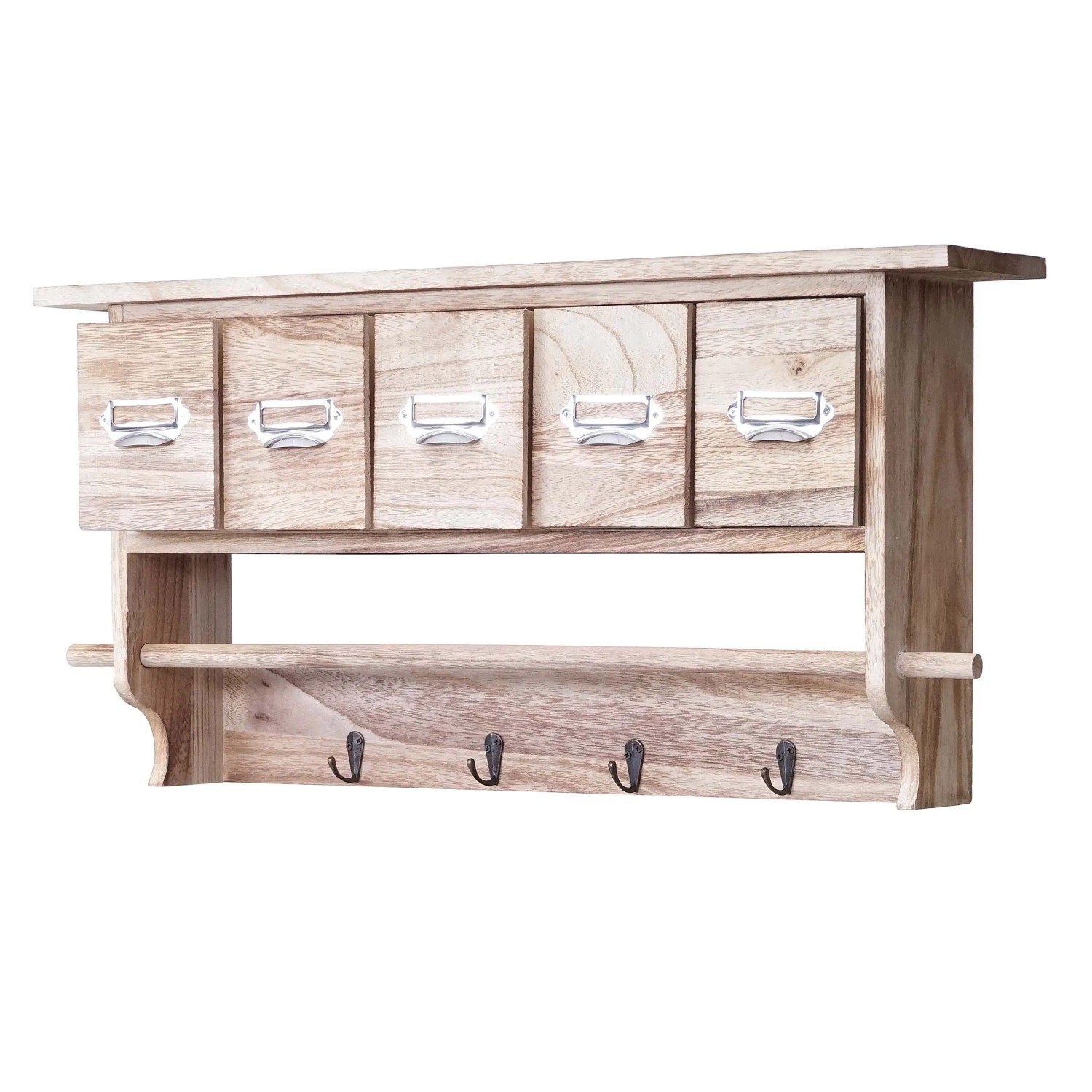 Mcw Garderobe C49 Vintage Mit 5 Schubladen 32x65x13cm Natur