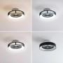 Lindby LED Deckenventilator Mace, dimmbar, schwarz, mit verschiedenen Lichteinstellungen.