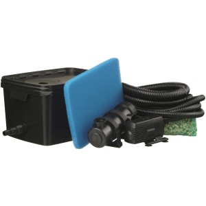 Ubbink FiltraPure 2000 Plus-Set: Teichfilter mit Pumpe, UV-C-Gerät, Schlauch und Filtermedien.