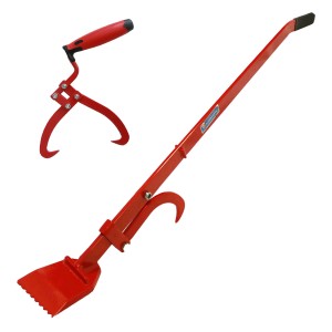 TRUTZHOLM Set: Handpackzange und Fällheber (130 cm) für Gartenarbeiten.