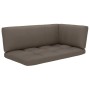 Taupefarbenes Eckkissen für Paletten-Lounge-Set, Gartenmöbel.