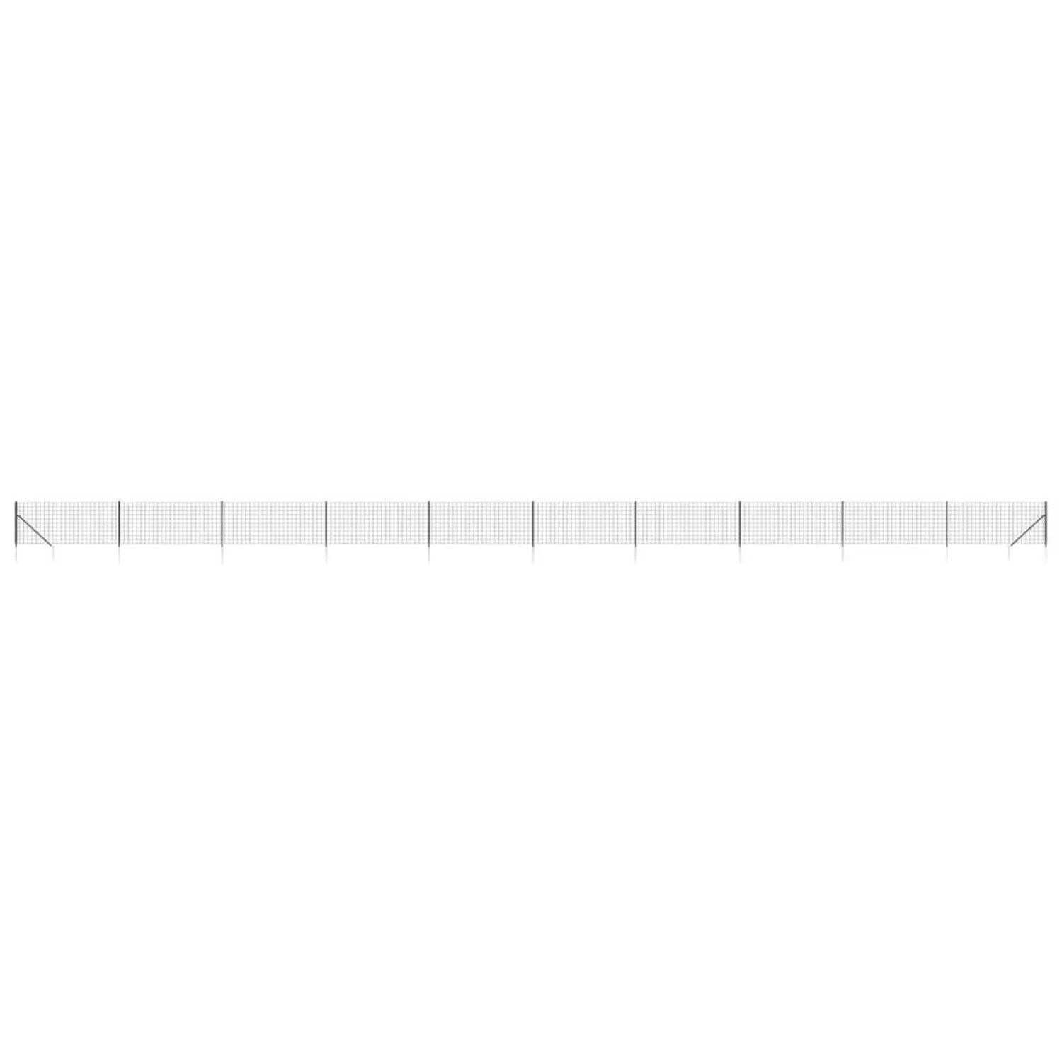 vidaXL Maschendrahtzaun mit Bodenhülsen Anthrazit 1x25 m 154281