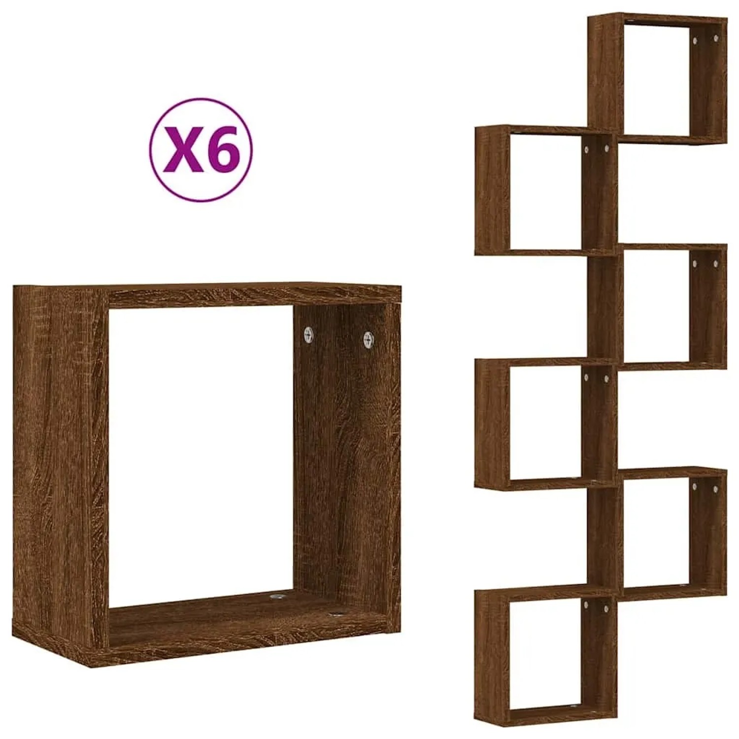 vidaXL Würfelregale 2 Stk Braune 30x15x30 cm 815887