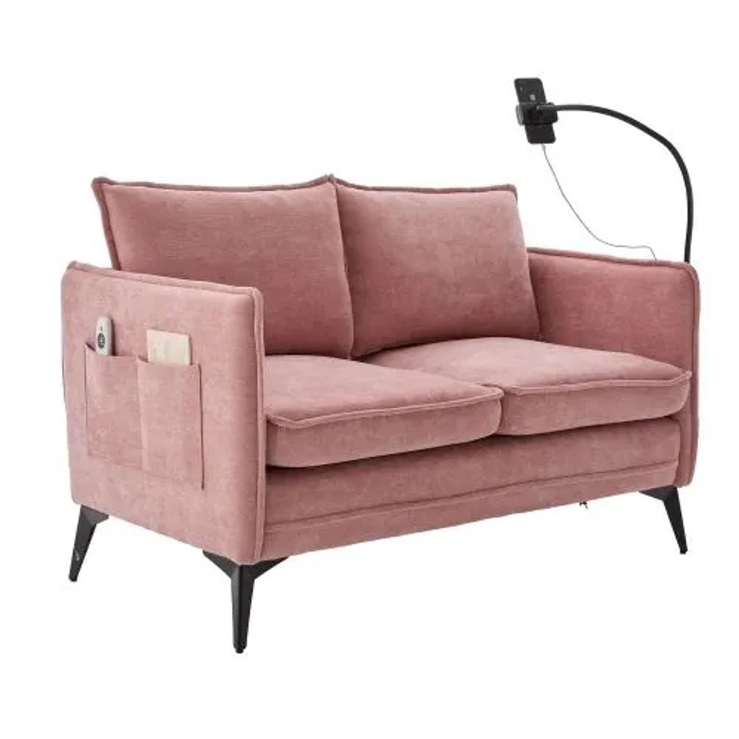 PXloue Stoffsofa Sessel 127x69x67cm mit Seitentaschen für Wohnzimmer Schlafzimmer