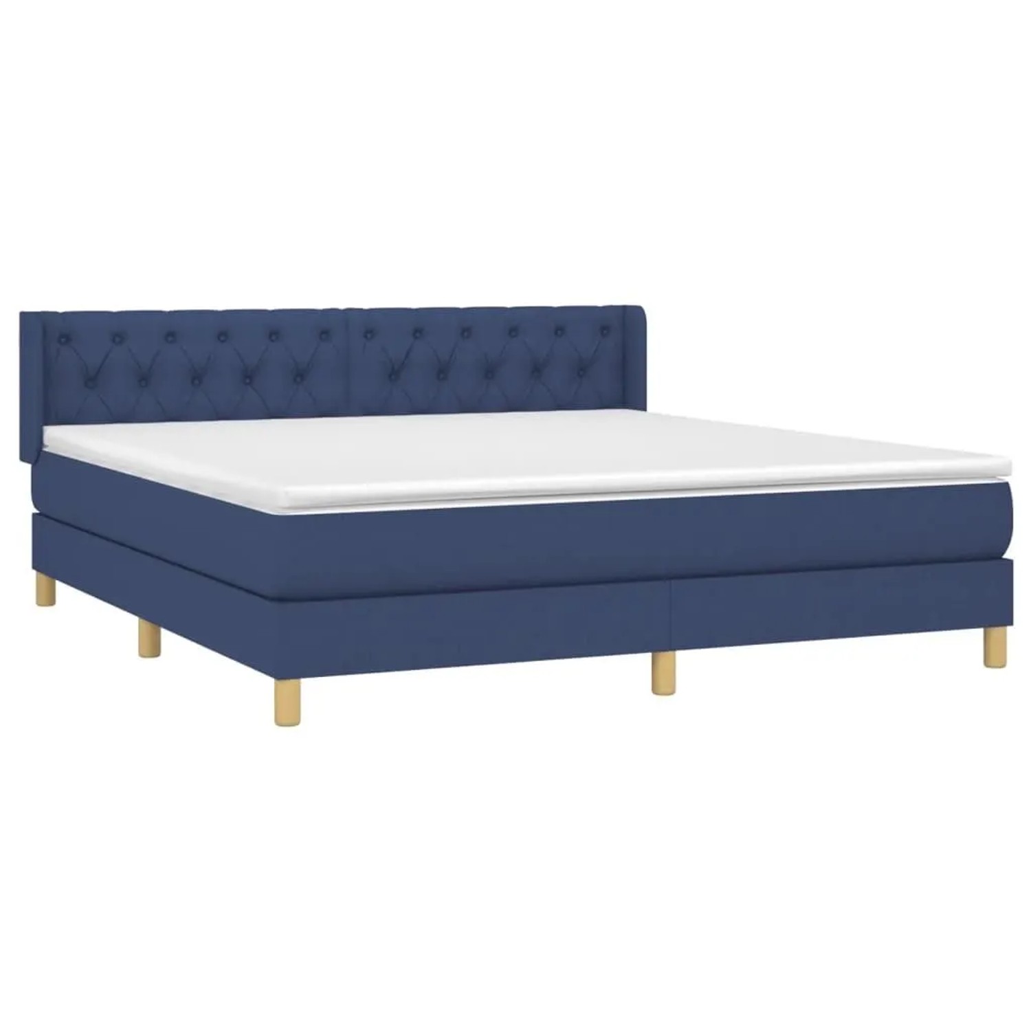 vidaXL Boxspringbett mit Matratze Blau 160x200 cm Stoff 3130527 günstig online kaufen
