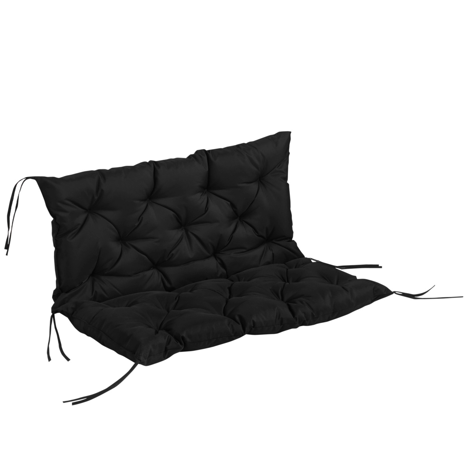 Outsunny Sitzkissen für Draußen Polyester Schaumstoff Schwarz 98L x 100B x 8T cm