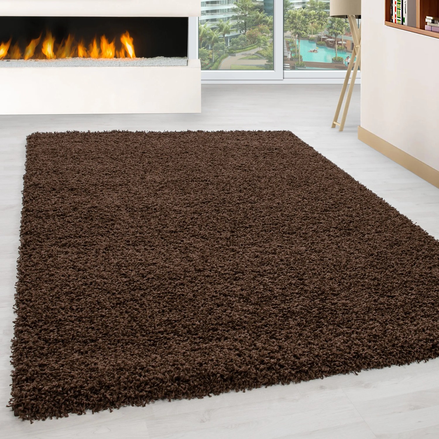 Brauner Ayyildiz Hochflorteppich Life, 80x250 cm. Flauschiger Shaggy Teppich für Wohnräume.