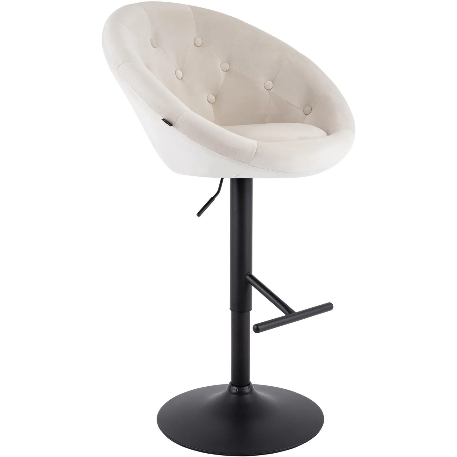 CLP Barhocker London Samt Creme/Schwarz