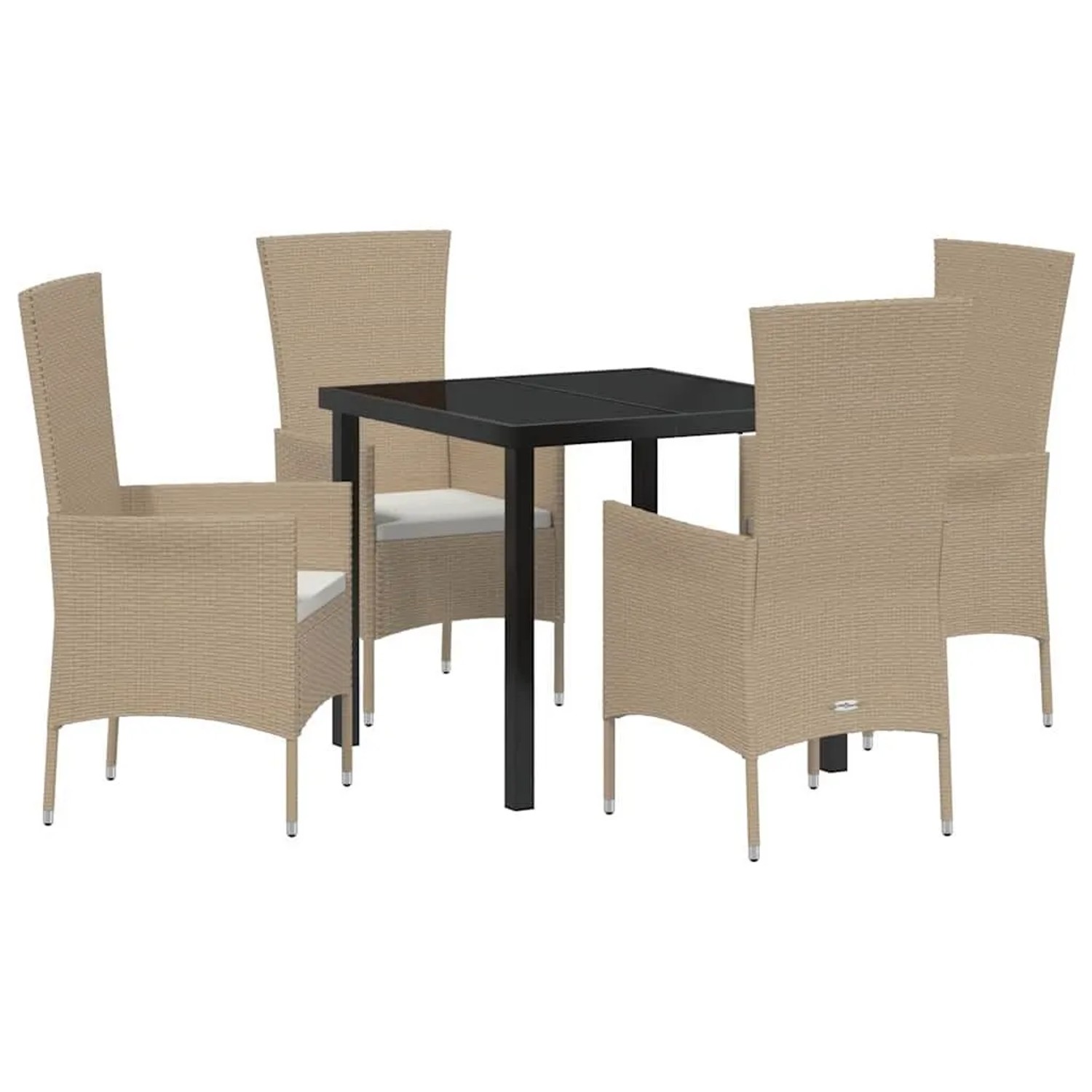 vidaXL Garten Essgruppe mit Kissen 5-Tlg Beige Poly-Rattan 3379458 günstig online kaufen