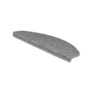 Halbrunde KARAT Stufenmatte Kalkutta in Silber mit Sisaloptik, 23,5x65 cm.