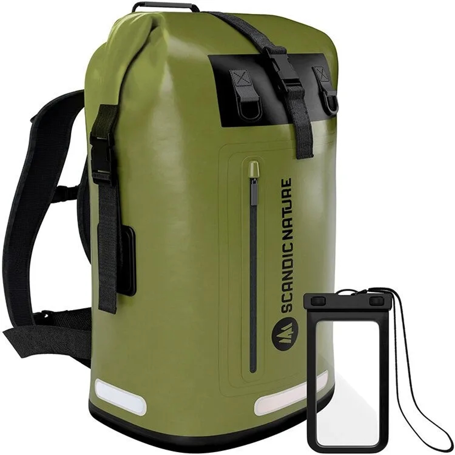 SCANDIC NATURE Rucksack Pioneer 55L Oliv Wasserdicht Roll Top Backpack Outdoor Wanderrucksack Trekkingrucksack Reiserucksack