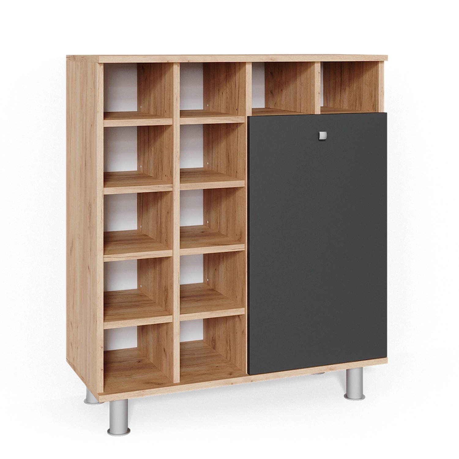 Vicco Badschrank Fynn Anthrazit/Goldkraft Eiche 79 x 92 cm