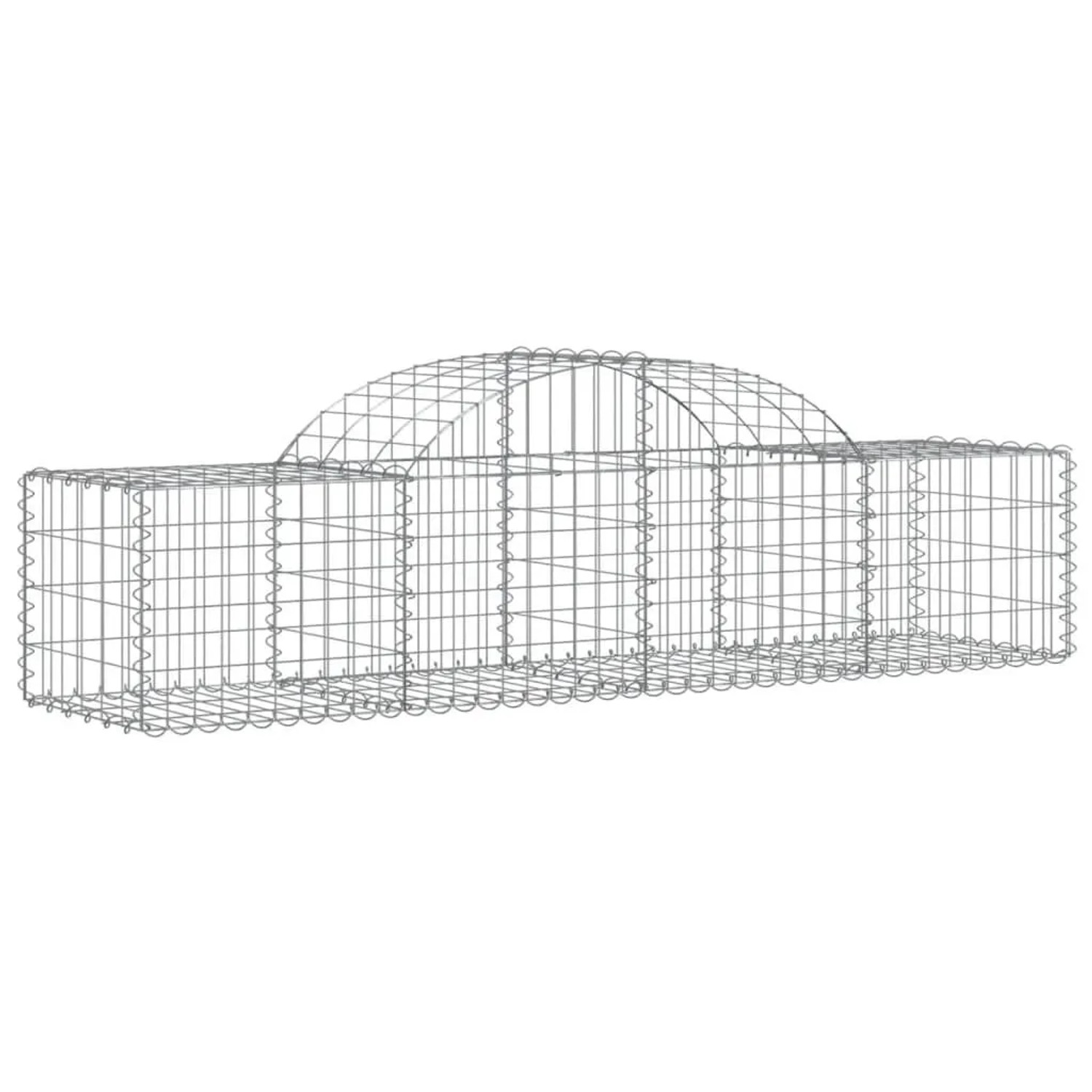 vidaXL Gabionen mit Hochbogen 2 Stk 200x50x40/60 cm Verzinktes Eisen 3146257