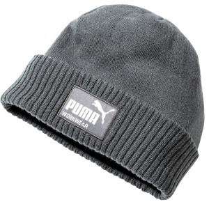 Stahlgraue Puma Workwear Mütze Champ mit Logo-Patch für Arbeitskleidung.