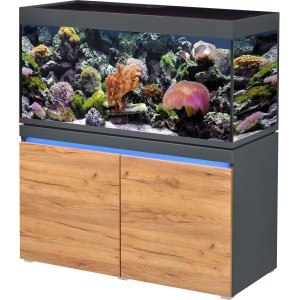 Eheim Incpiria Marine 430 Aquarium-Kombination mit Unterschrank und LED-Beleuchtung.