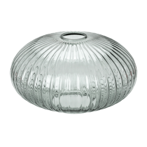 Rauchgrauer, gerippter Glas-Lampenschirm Ø 250 mm. Strukturierte Oberfläche, modernes Design für E27 Leuchten.