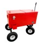 Roter Axi Bollerwagen mit Kühlbox (76 l), Flaschenöffner und Rädern für einfachen Transport.