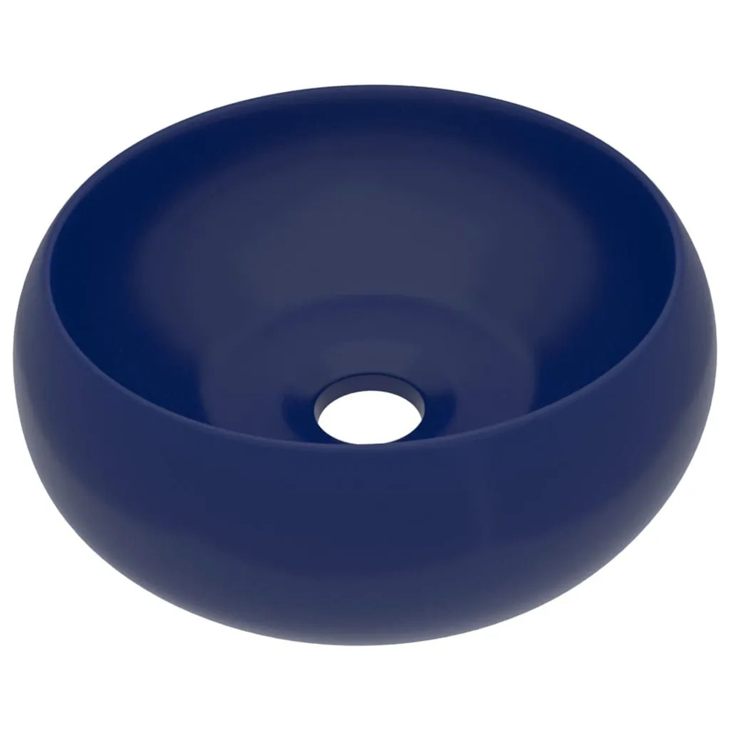 vidaXL Luxuriöses Waschbecken Rund Matt Dunkelblau 40x15 cm Keramik 147001
