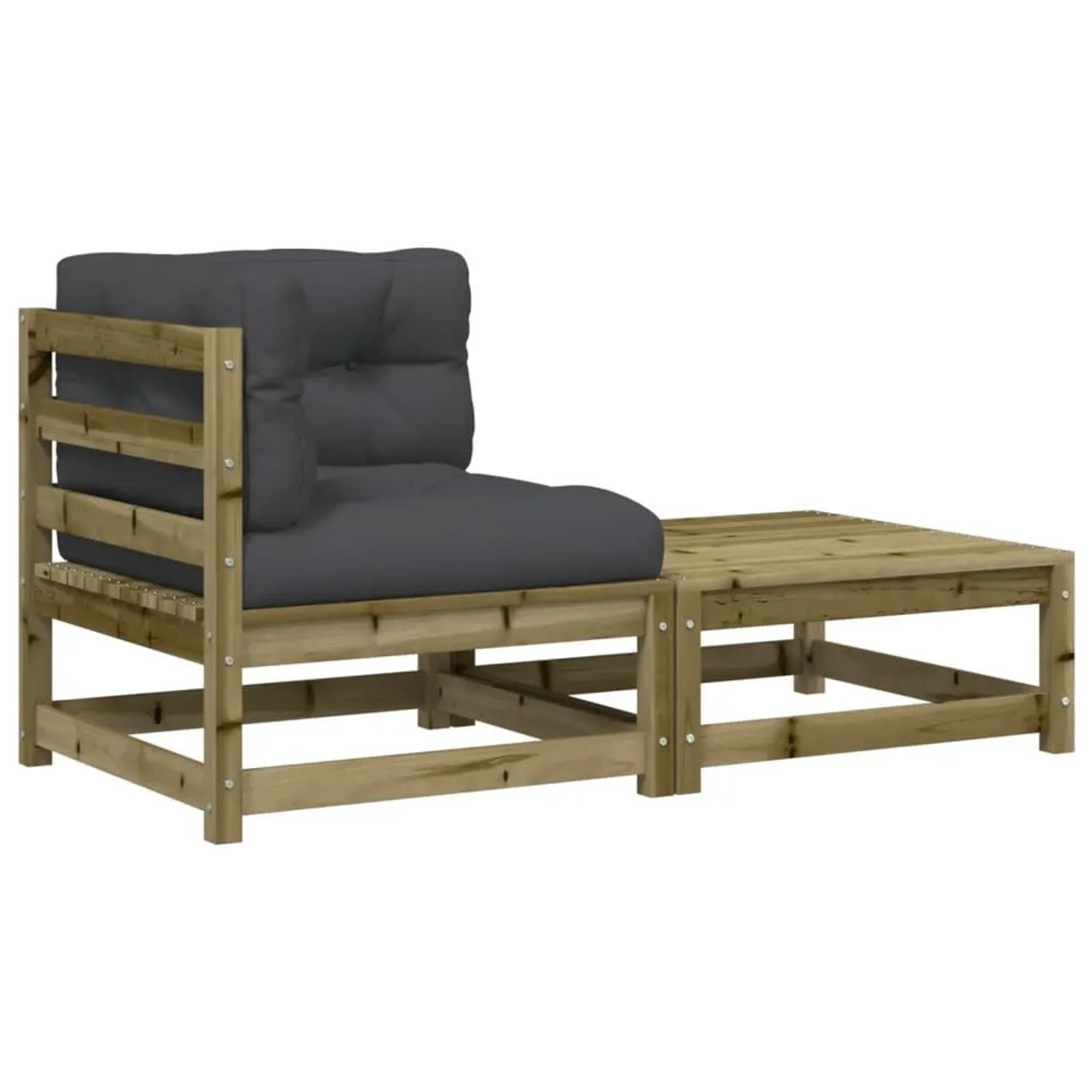 vidaXL Garten-Ecksofa mit Kissen und Hocker 838116