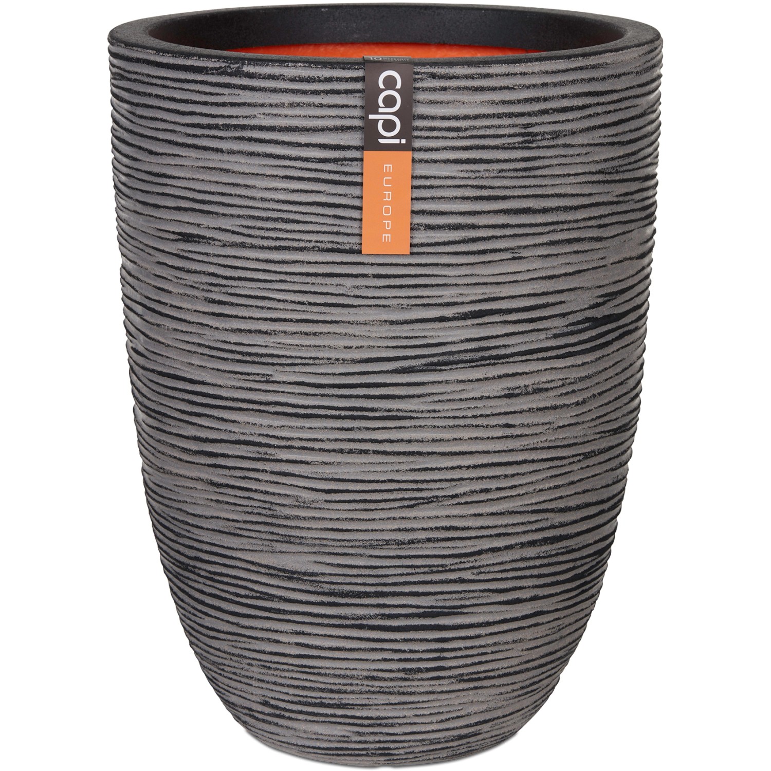 Capi Pflanztopf Nature Rib Elegant niedrig Riffel Ø 46 cm x 58 cm Anthrazit