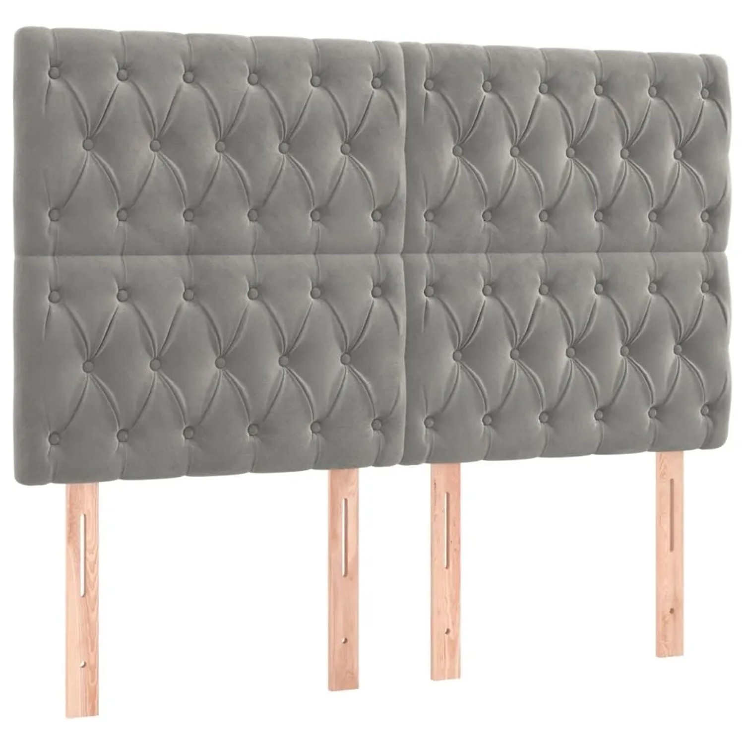 vidaXL Kopfteil Hellgrau 144x7x118/128 cm Samt 3116716