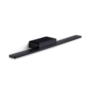 Schwarze Rendl MAREA 60 LED-Wandleuchte aus Metall, linear, für Spiegelmontage, IP44. Moderne Badleuchte mit Abwärtslicht.