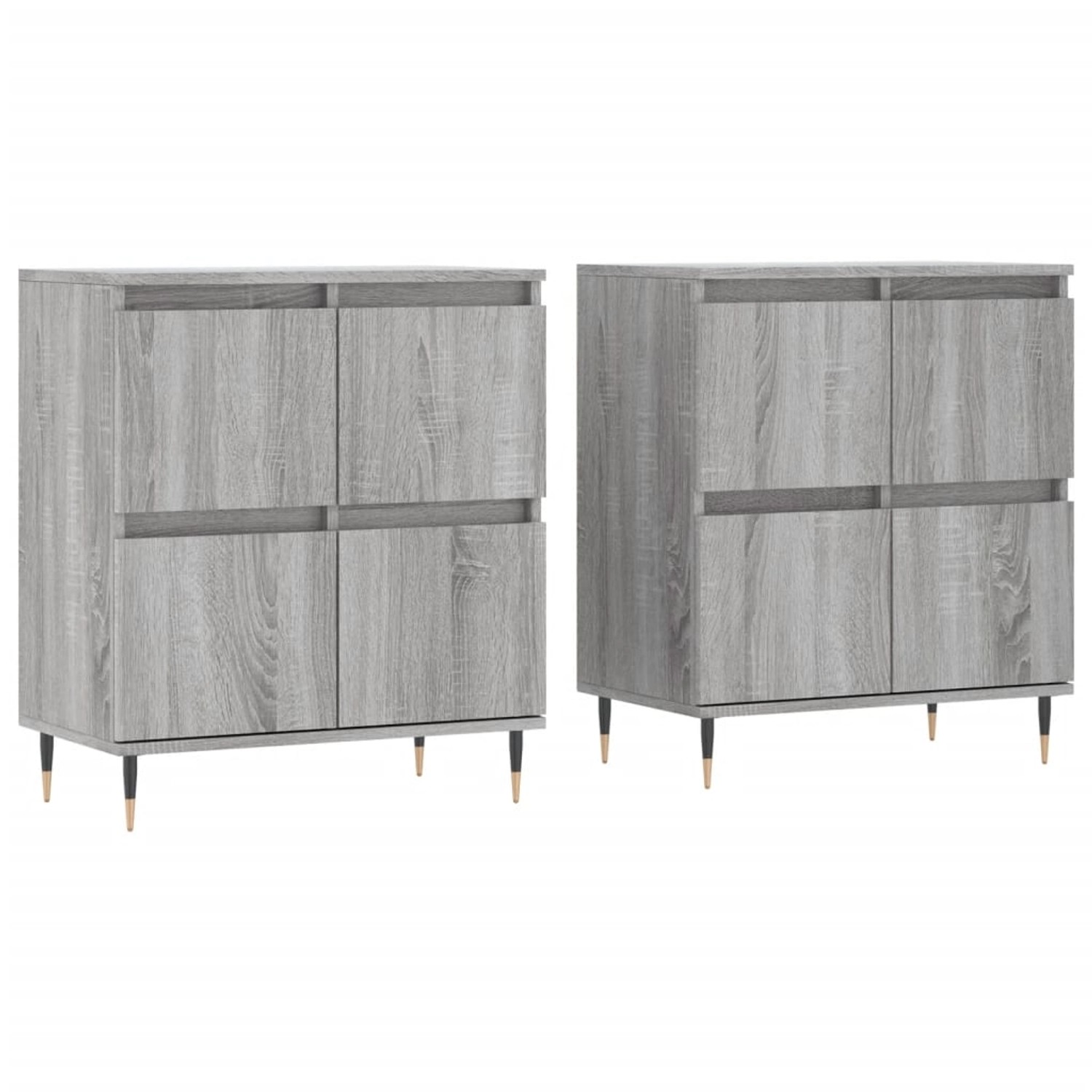 vidaXL Sideboards 2 Stk Grau Sonoma Holzwerkstoff 3190171 günstig online kaufen