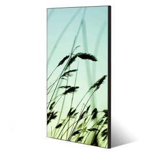 Schwarze Magnettafel (37x78cm) mit Gräser-Motiv, inkl. 4 Magnete. Ideal als Pinnwand oder Wandbild.