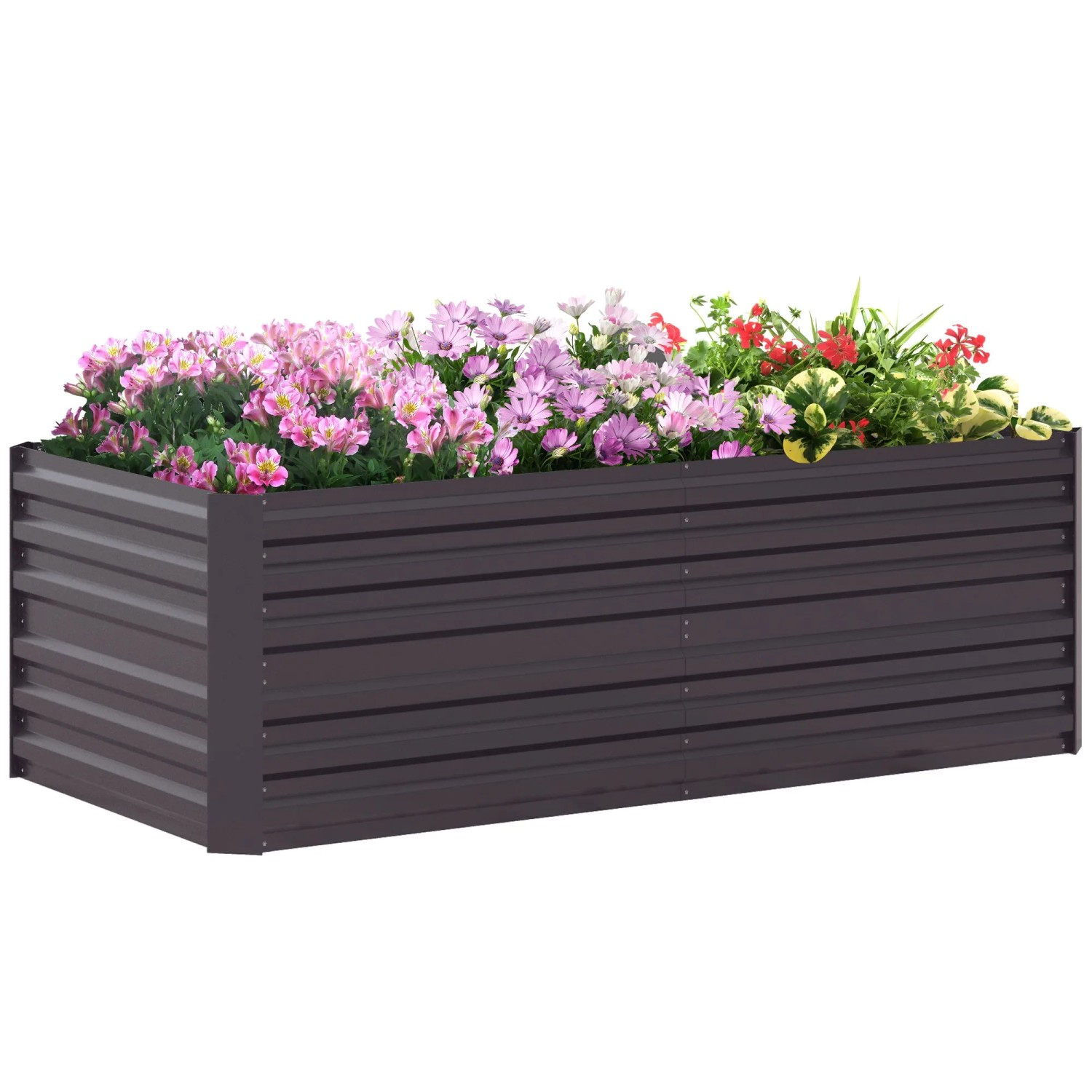 Outsunny Hochbeet Stahl Dunkelgrau 180L x 90B x 59H cm
