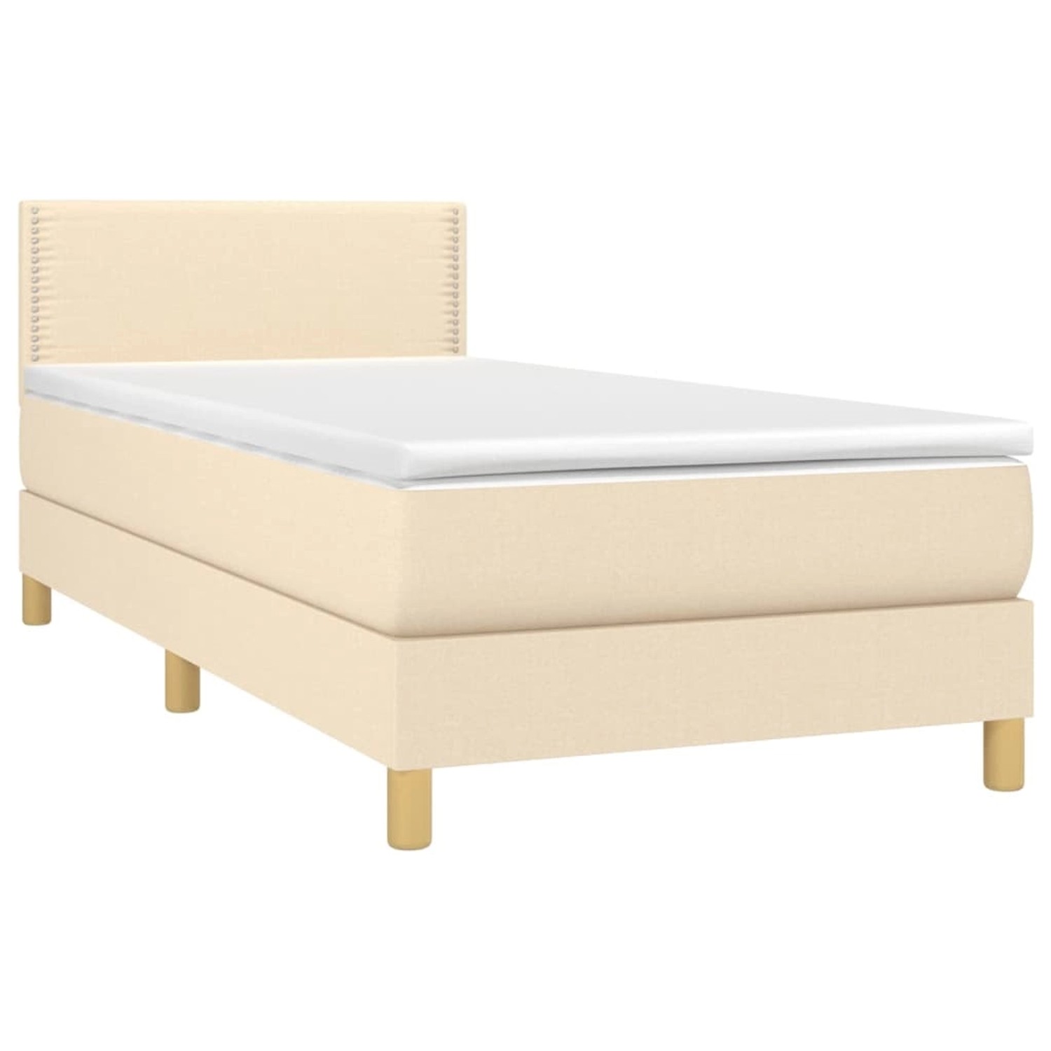 vidaXL Boxspringbett mit Matratze & LED Creme 100x200 cm Stoff 3133618 günstig online kaufen