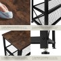 Tectake Schuhregal Blackpool: Dunkle Holzoptik MDF, schwarzes Stahlgestell, Gitterablagen, verstellbare Füße im Industrial Style.