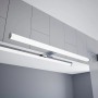 Verchromte LED Spiegelleuchte, 60cm, Aufbauleuchte für Bad, warmweißes Licht.