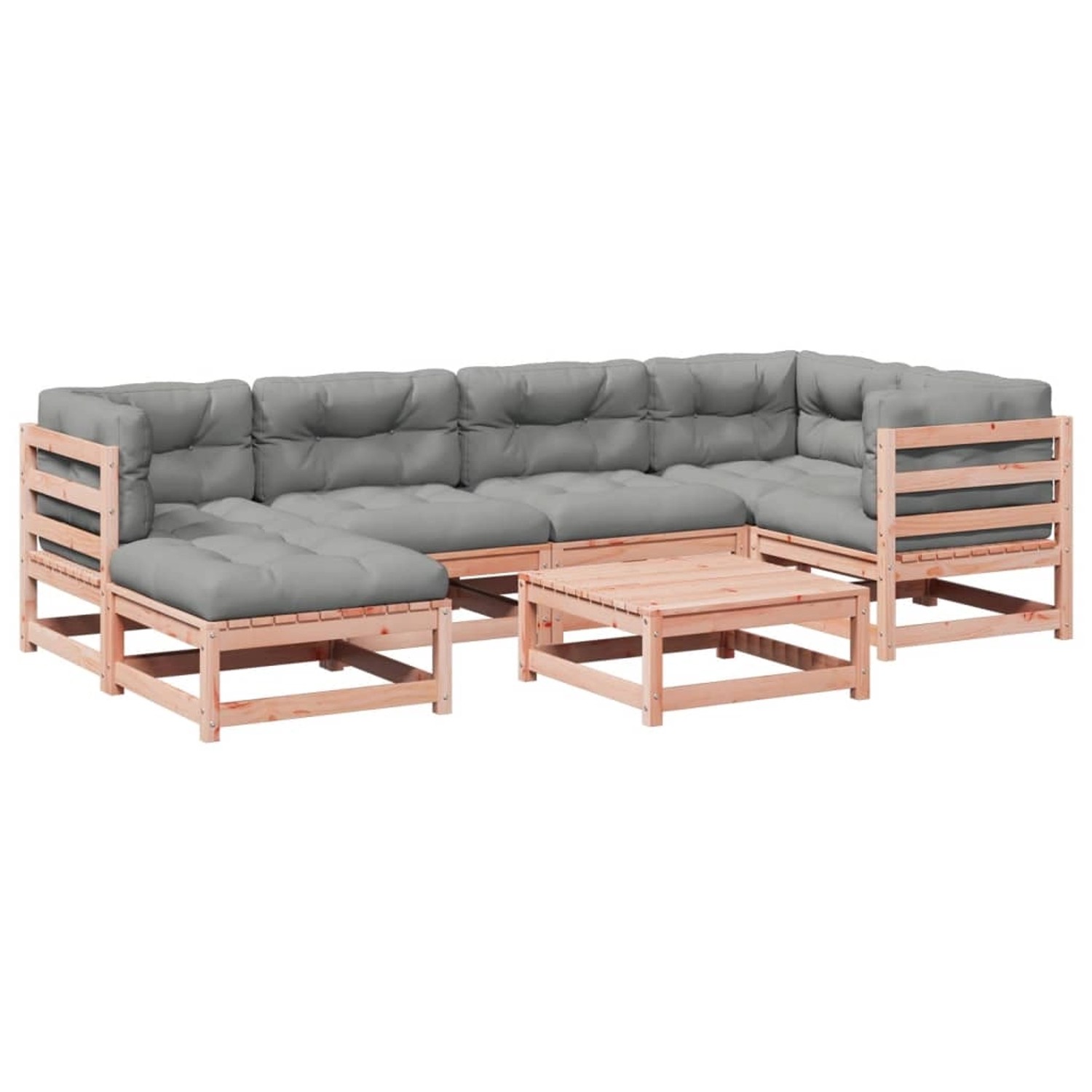 vidaXL 7-Tlg Garten-Sofagarnitur mit Kissen Massivholz Douglasie 3299536 günstig online kaufen