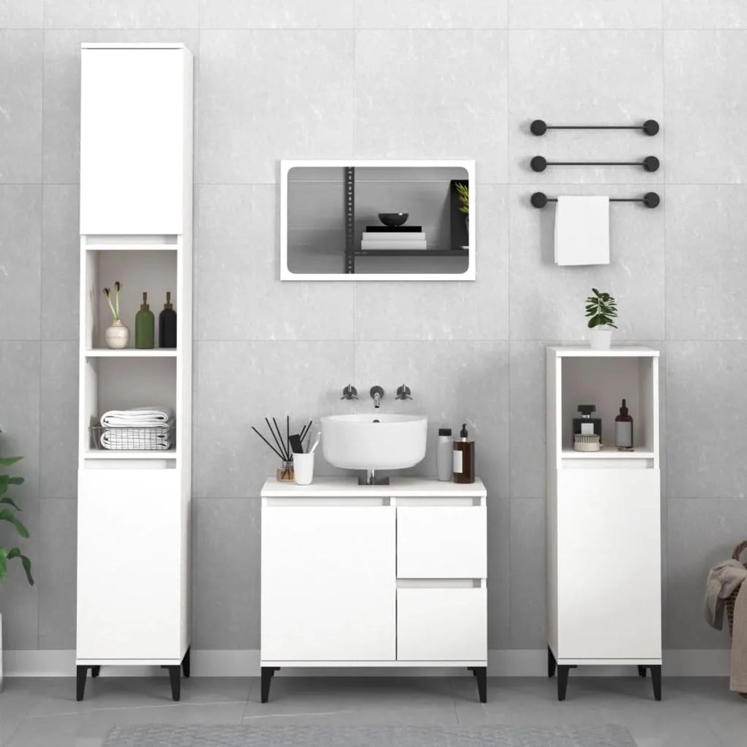 vidaXL Badezimmer Hochschrank Weiß 30 x 30 x 190 cm Holzwerkstoff kaufen bei OBI